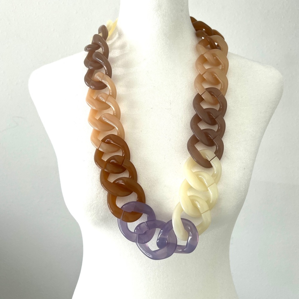 Chain linked large statement necklace